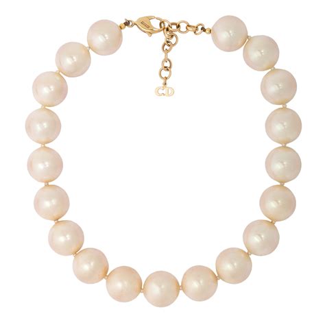 dior pearl necklace vintage|christian dior charm station necklace.